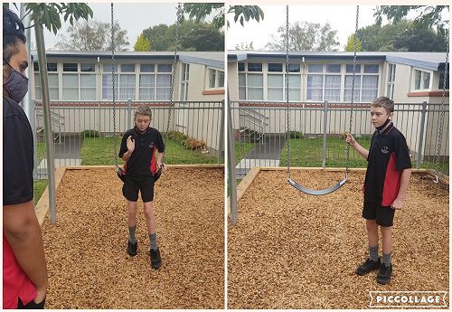 James demonstrates kindness when he shares the swing.