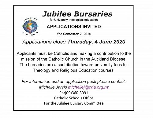 Auckland Diocese Jubilee Bursaries Advertisement