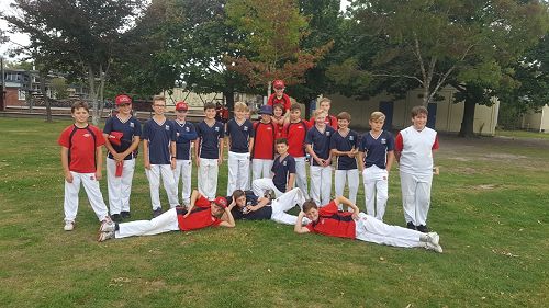 Awesome team spirit after a win against Christchurch South Intermediate!