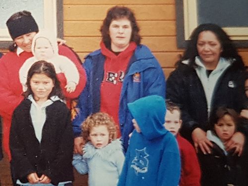 The wee curly haired blonde in this pic is Whaea Kiani and she is holding her Mum's hand, Whaea Monique and we are at the first Nōku Te Ao Hanmer trip.