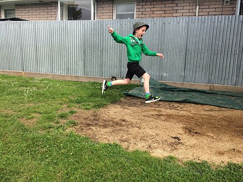 Nathan can't believe how high he is flying!