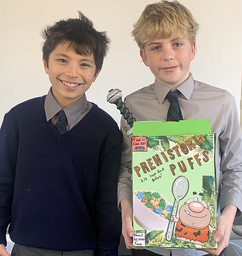 Hugh and Leo with their ‘Prehistoric Puffs’