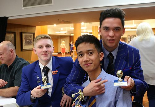 Isaac Beever and Donnell Dudley with Earl Baua