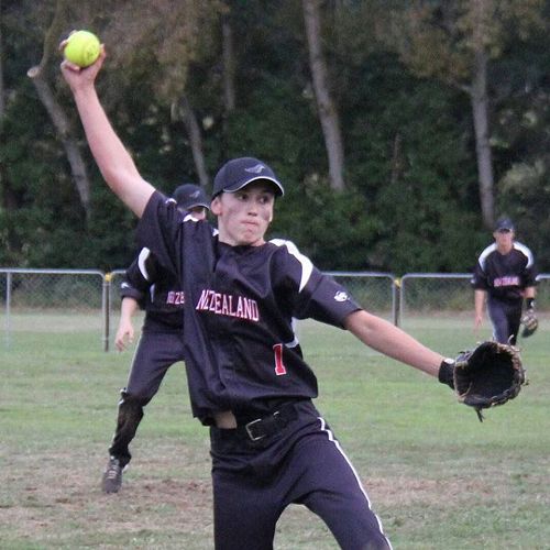 Caleb Stewart - pitching for NZ