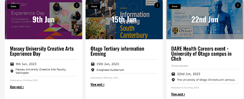 Examples of content on the new website