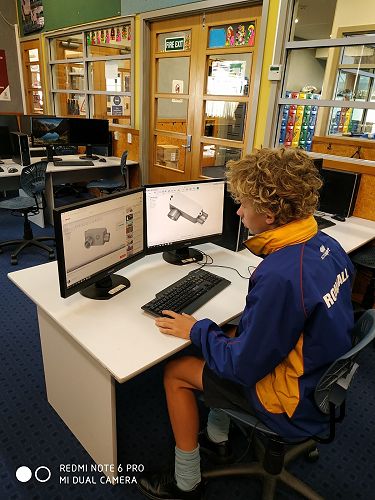 Luca works on learning Computer Aided Design software