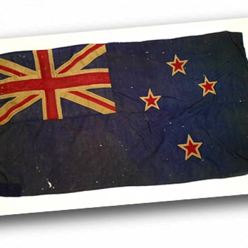 Archived hand Stitched New Zealand flag.