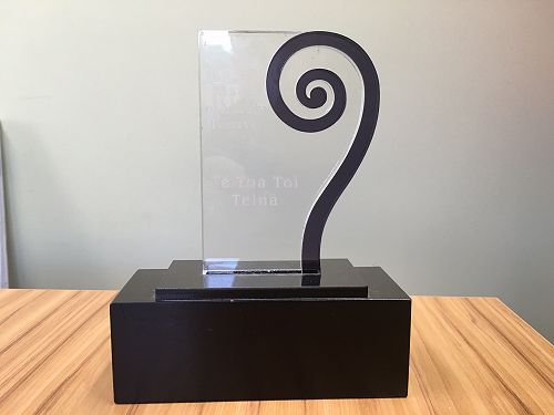 Trophy won by Arly for Visual Art