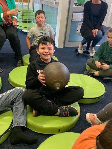 Blake exploring Lloyd Estlers  treasures