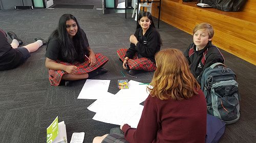 Team work with students from Cashmere High School - Maansi Dewan and Dipal Narayan