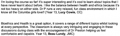 Student Course Endorsements 2022