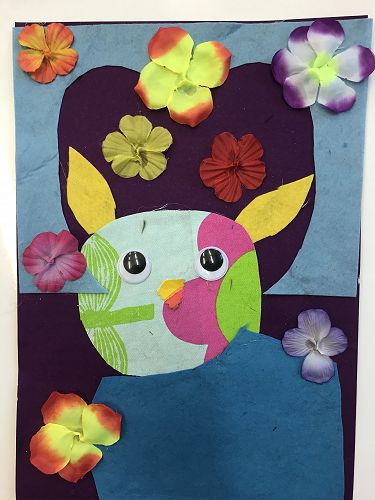 We used a range of fabric and fibres to create our own animals.  Can you guess what animal this is?