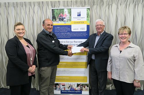 Cheque presentation 2018 (from left) Lisa-Maree Fl