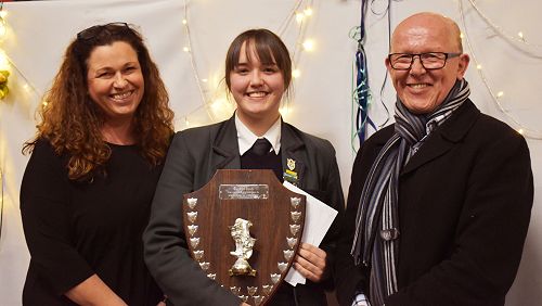 Brie Monk with her mother and father