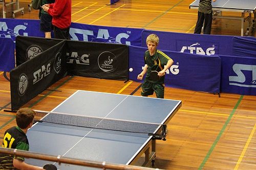 Curtis Moore in his final table tennis match