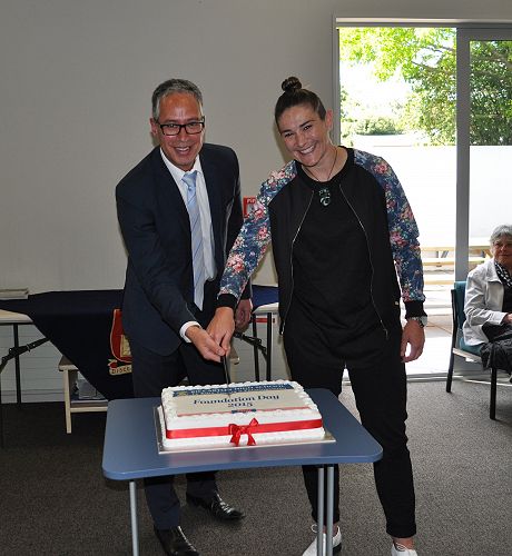Darryn George and Anika Tiplady, who were inducted into the 'Wall of Fame'.