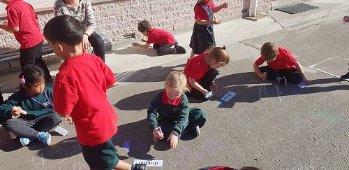 Chalk words and numbers