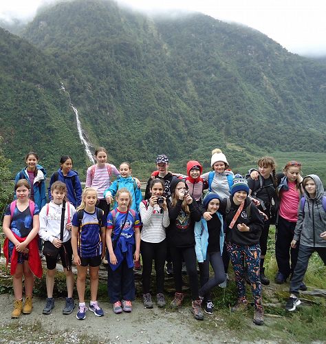 Group in front of Helena Falls.