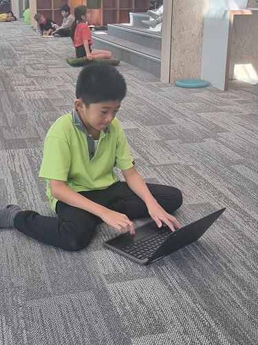 Finding a quiet space to work, upstairs in Pōhutukawa