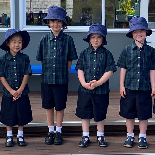 Some of our Junior School students wearing their new uniform with pride.