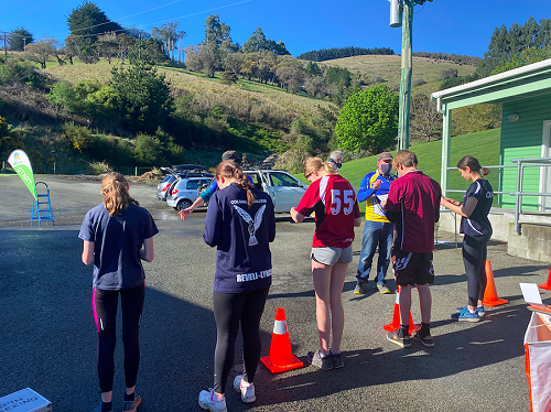 Melanie Button and Mia Revell-Lynch are first up in the Orienteering challenge