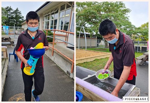 Zhixuan demonstrates kindness by packing up the water table.