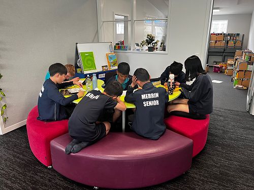Room 10 students choosing to work at the 'jelly bean table'