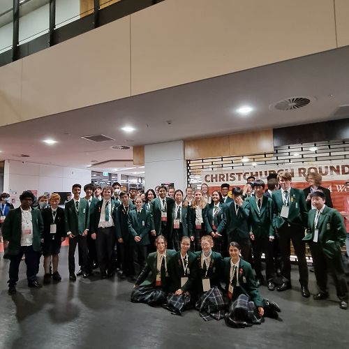 The World Scholars Cup team competing at Avonside Girls High School.