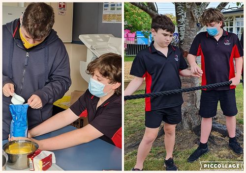 Joshua demonstrates kindness by helping his peers.