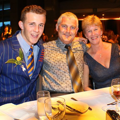 Tim Marshall and parents at YES 2016 Awards dinner 