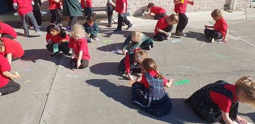 Chalk words and numbers
