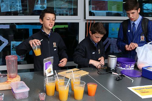 Gianni Cassin selling smoothies