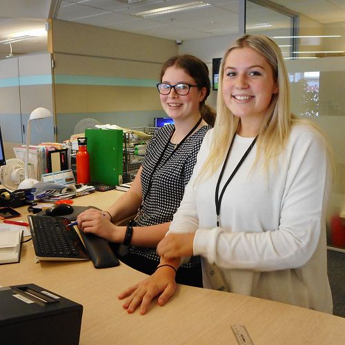 Ashleigh Gilchrist on work experience at the Timaru District Council