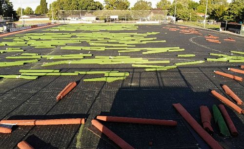 Re-turfing of the hockey grounds