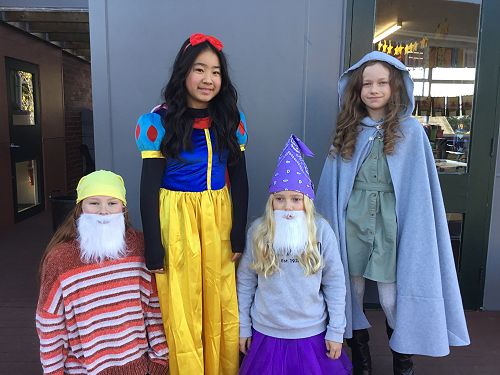 Students enjoying Fictional Character Dress Up Day