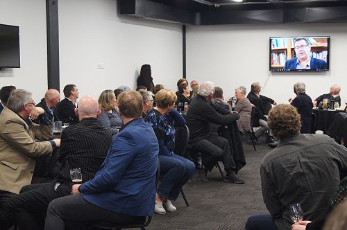 Grant Robertson beams in from Parliament