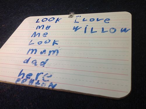 Peyton practices writing as many words she can on her own within a set time frame.  Wananei Peyton!