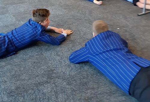 Jake Hayward and Tyler Cogle discussing strategy