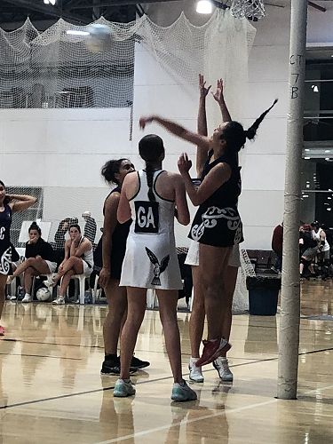 A tight contest in the shooting circle