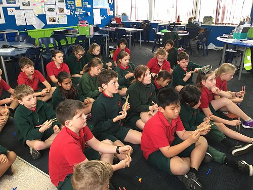 Which finger does the chopstick rest on?