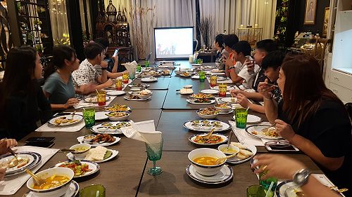 Doing what we do best, Eat!  (and watching VDO and loads of trip photos together)