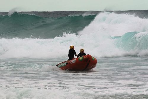 Battling big surf in the IRB