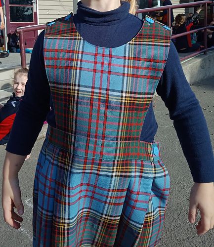 Anderson tartan pinafore+ Navy skivvy