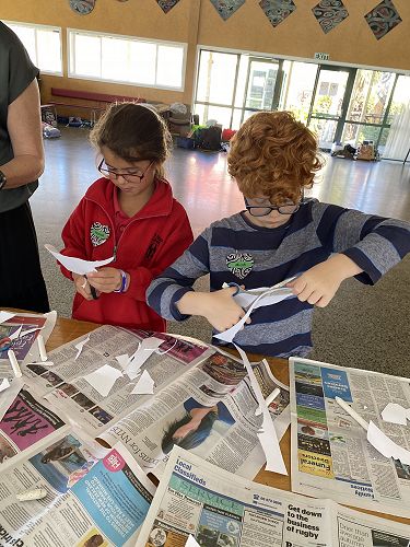 Kit Day Marae Korowai feather activity Hannah Micah