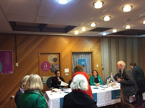 Lining up to purchase the book