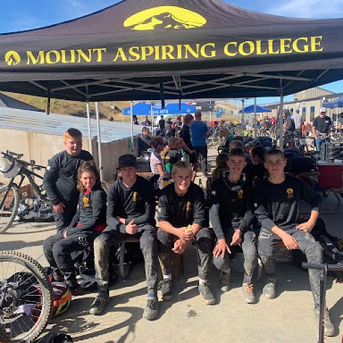 Members of the Mount Aspiring College Mountain Bike Team competing at the South Island Secondary School Mountain Bike Champs last week.