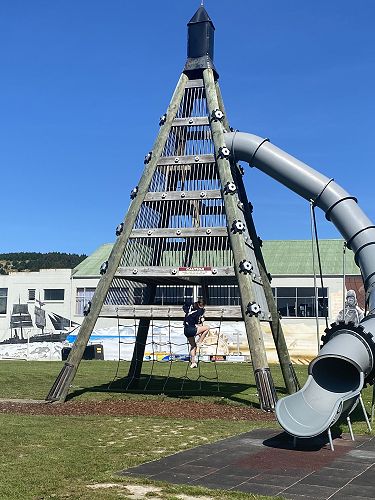 Ryan on the slide challenge