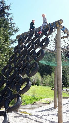 Zara and Ruby on the confidence course.