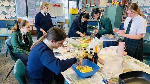 Year 10 Chinese class cooking noddles