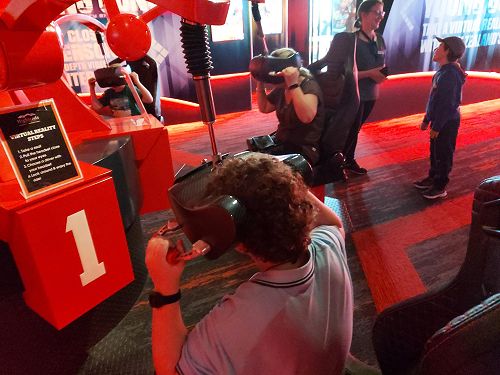Students use Virtual Reality to do a lap of the track